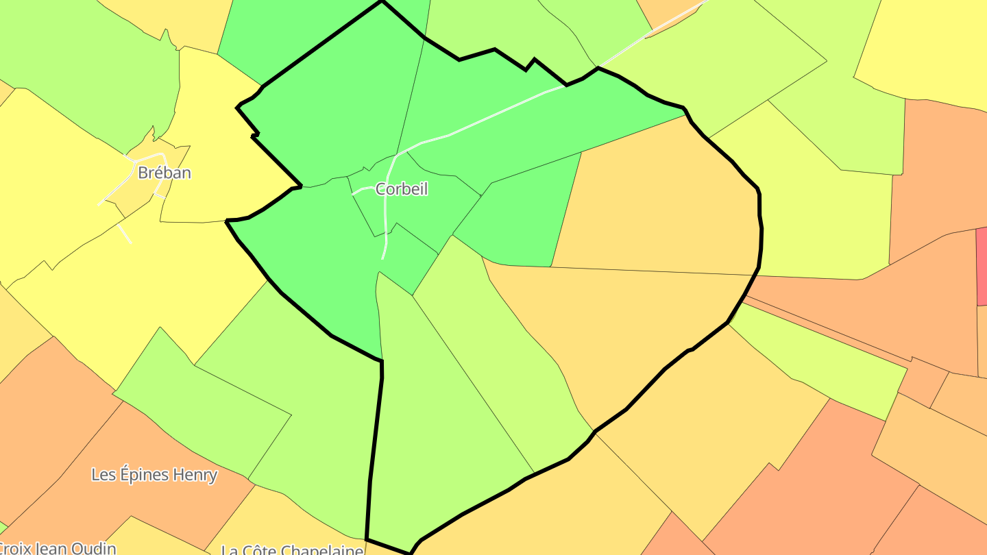 Carte des prix de l'immobilier Corbeil
