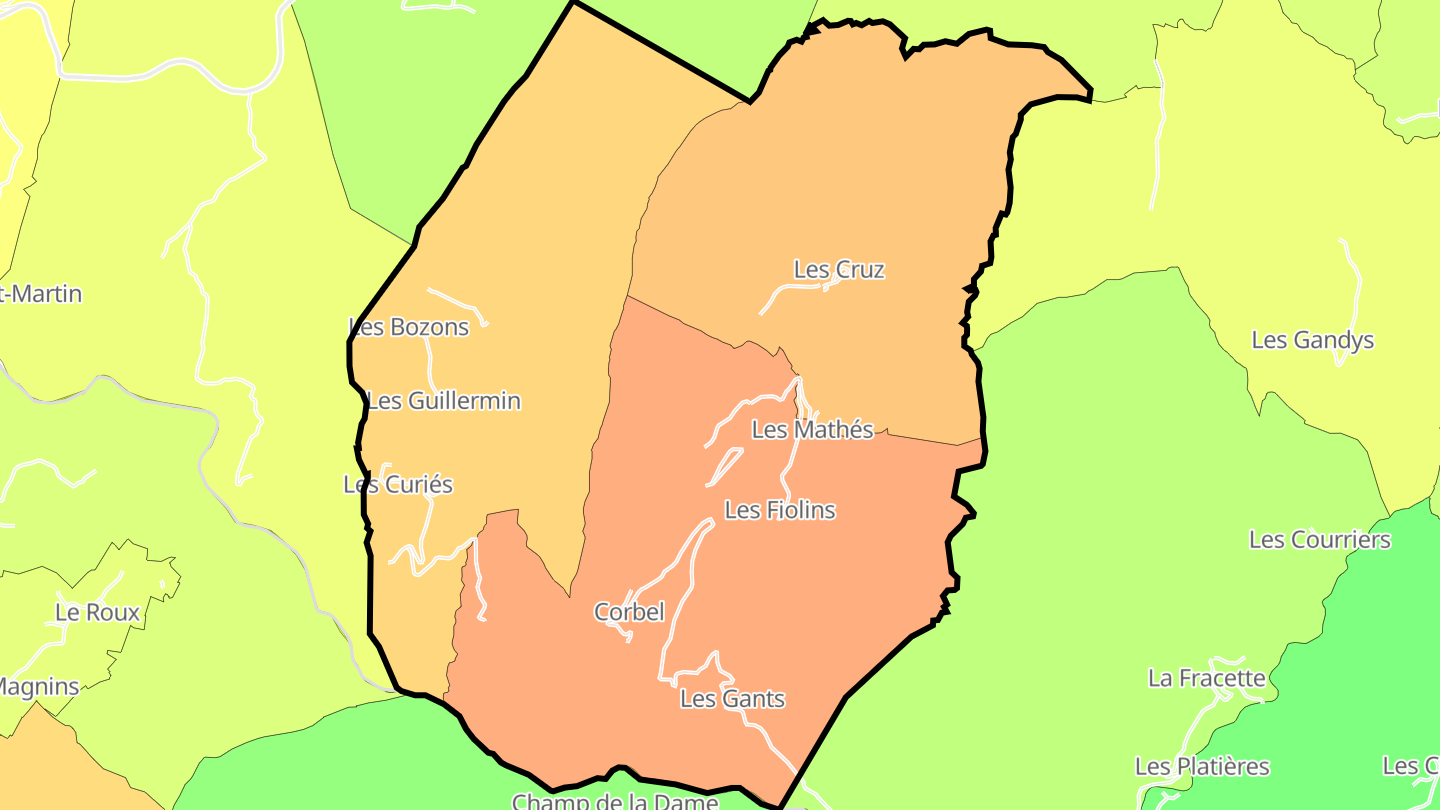 Carte des prix de l'immobilier Corbel