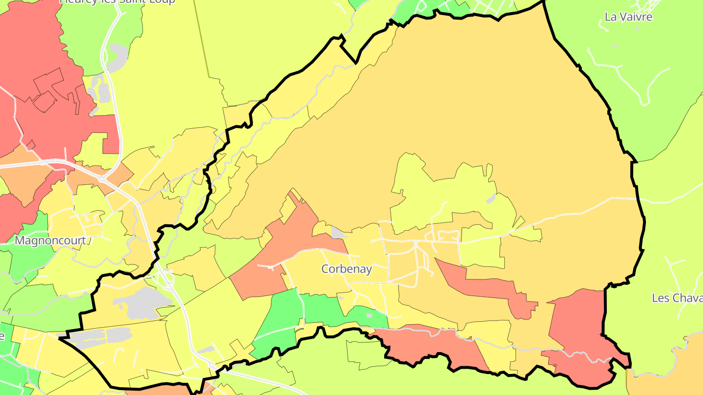 Carte des prix de l'immobilier Corbenay