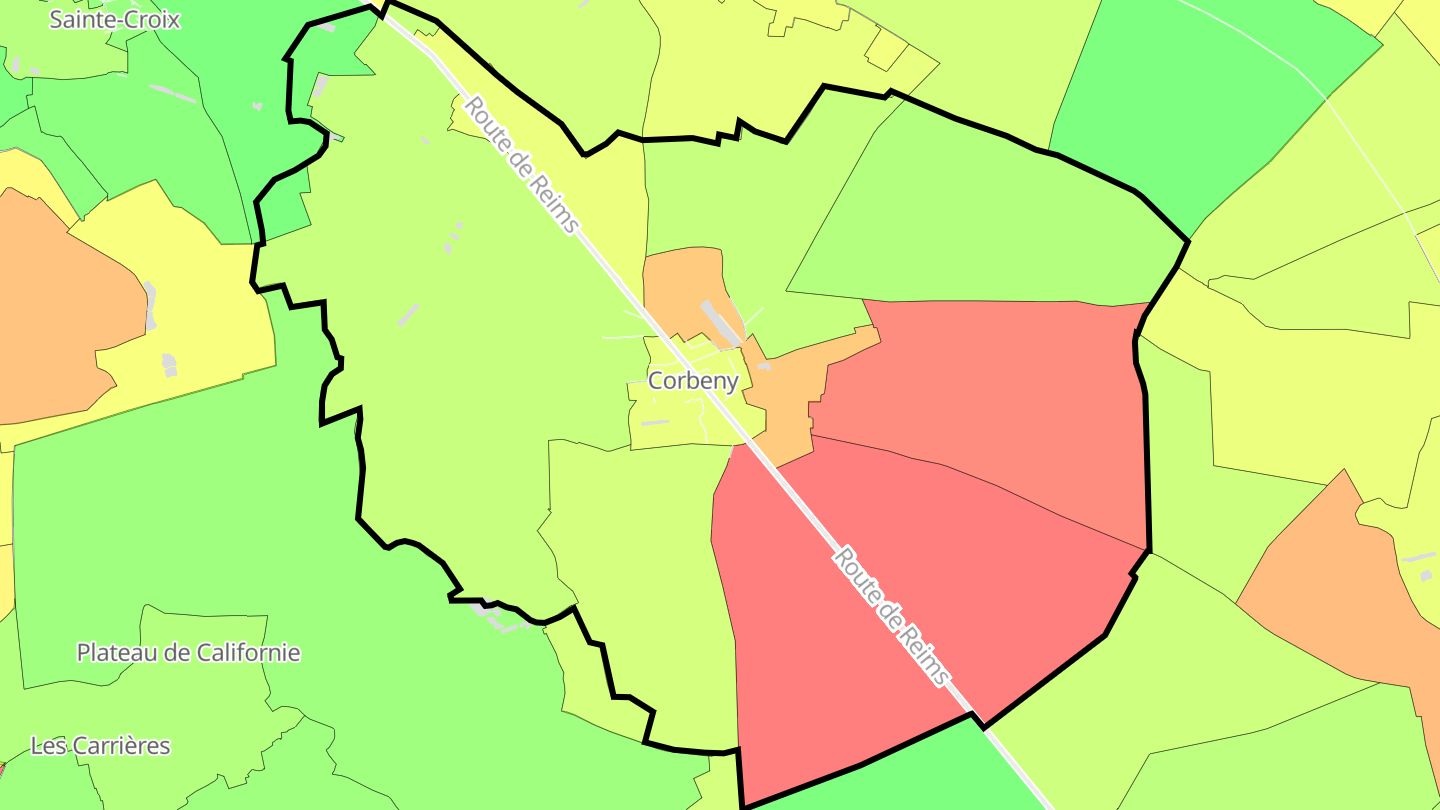 Carte des prix de l'immobilier Corbeny