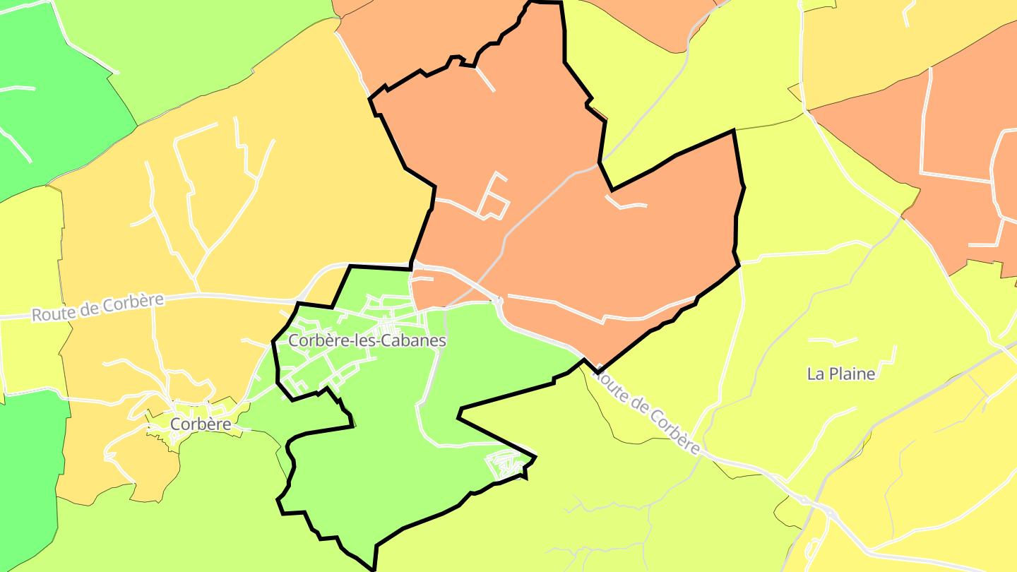 Carte des prix de l'immobilier Corbère-les-Cabanes
