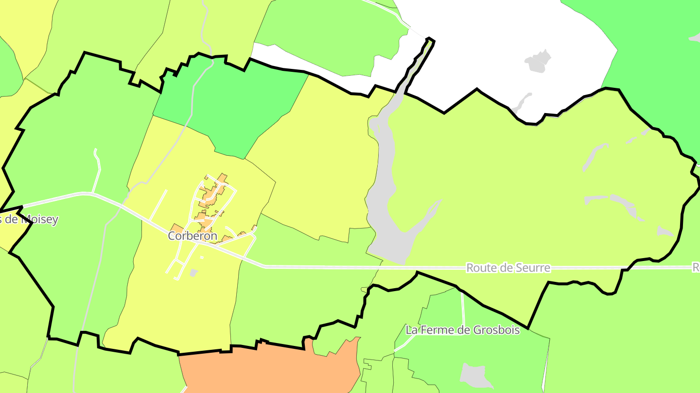 Carte des prix de l'immobilier Corberon