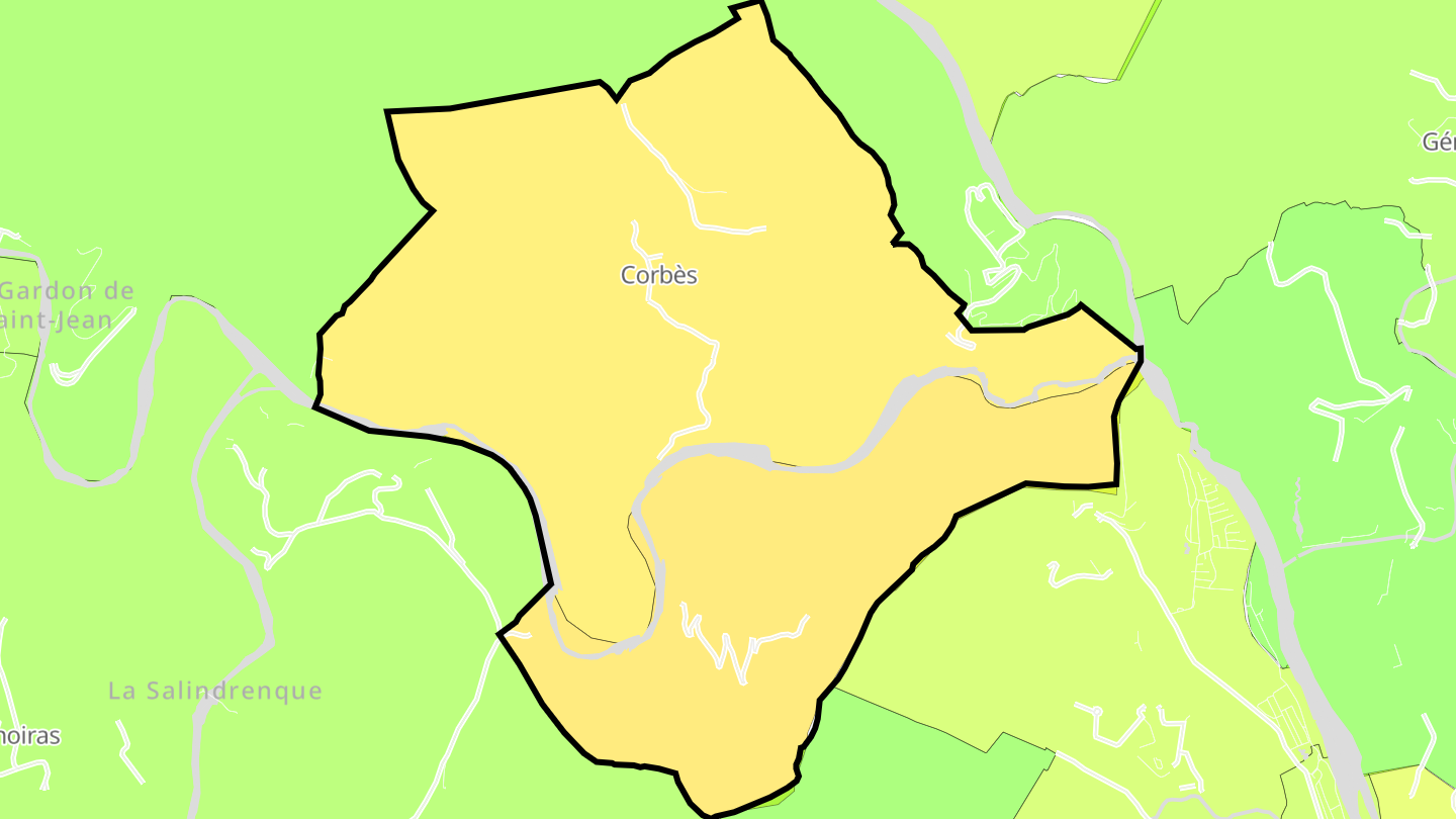 Carte des prix de l'immobilier Corbès