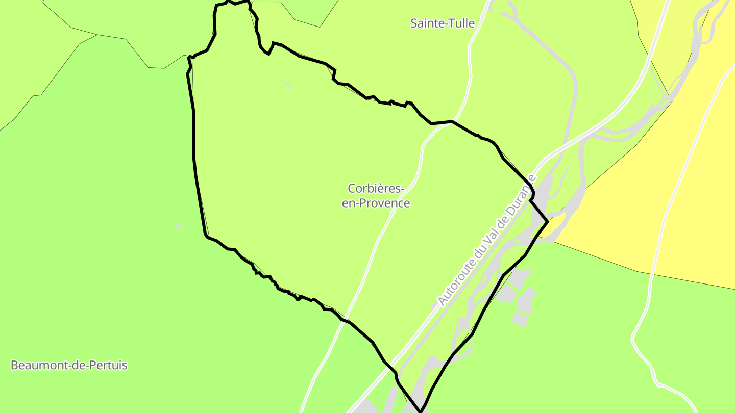 Carte des prix de l'immobilier Corbières-en-Provence