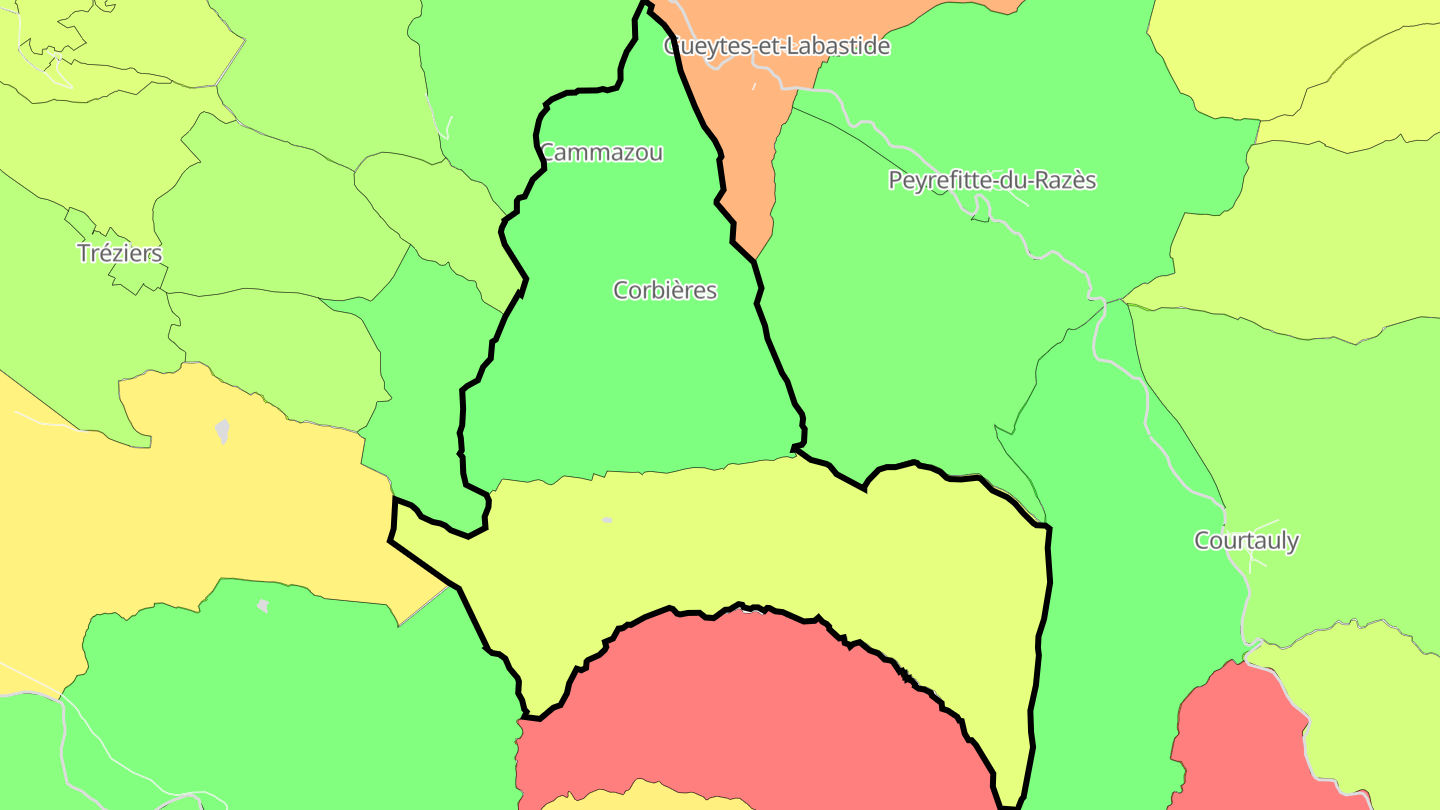 Carte des prix de l'immobilier Corbières