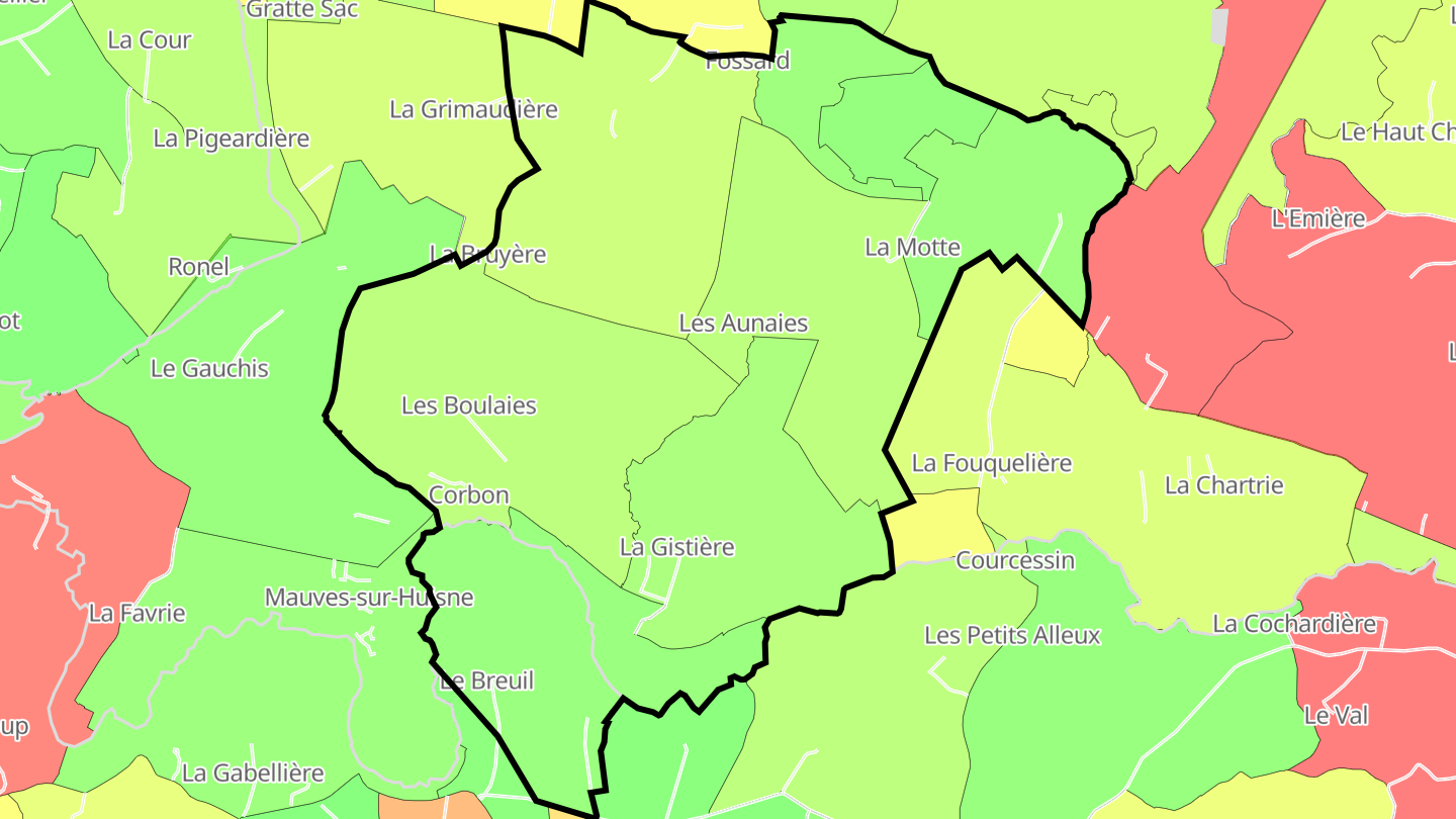 Carte des prix de l'immobilier Corbon