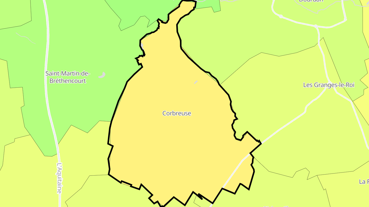 Carte des prix de l'immobilier Corbreuse