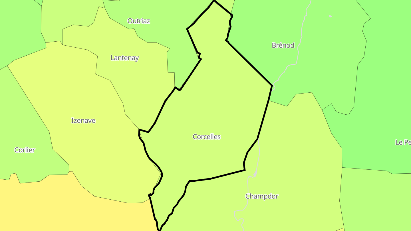 Carte des prix de l'immobilier Corcelles