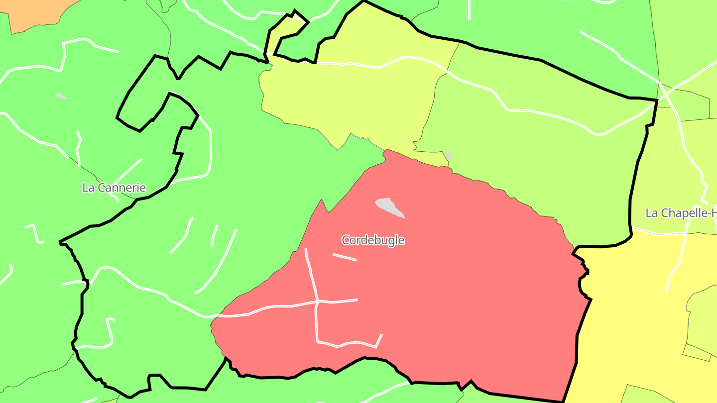 Carte des prix de l'immobilier Cordebugle