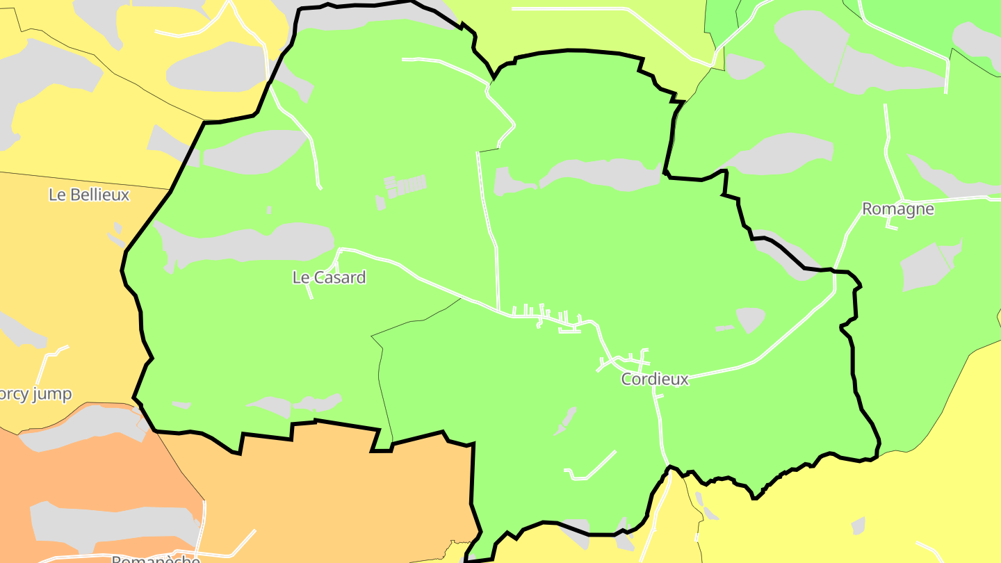 Carte des prix de l'immobilier Cordieux