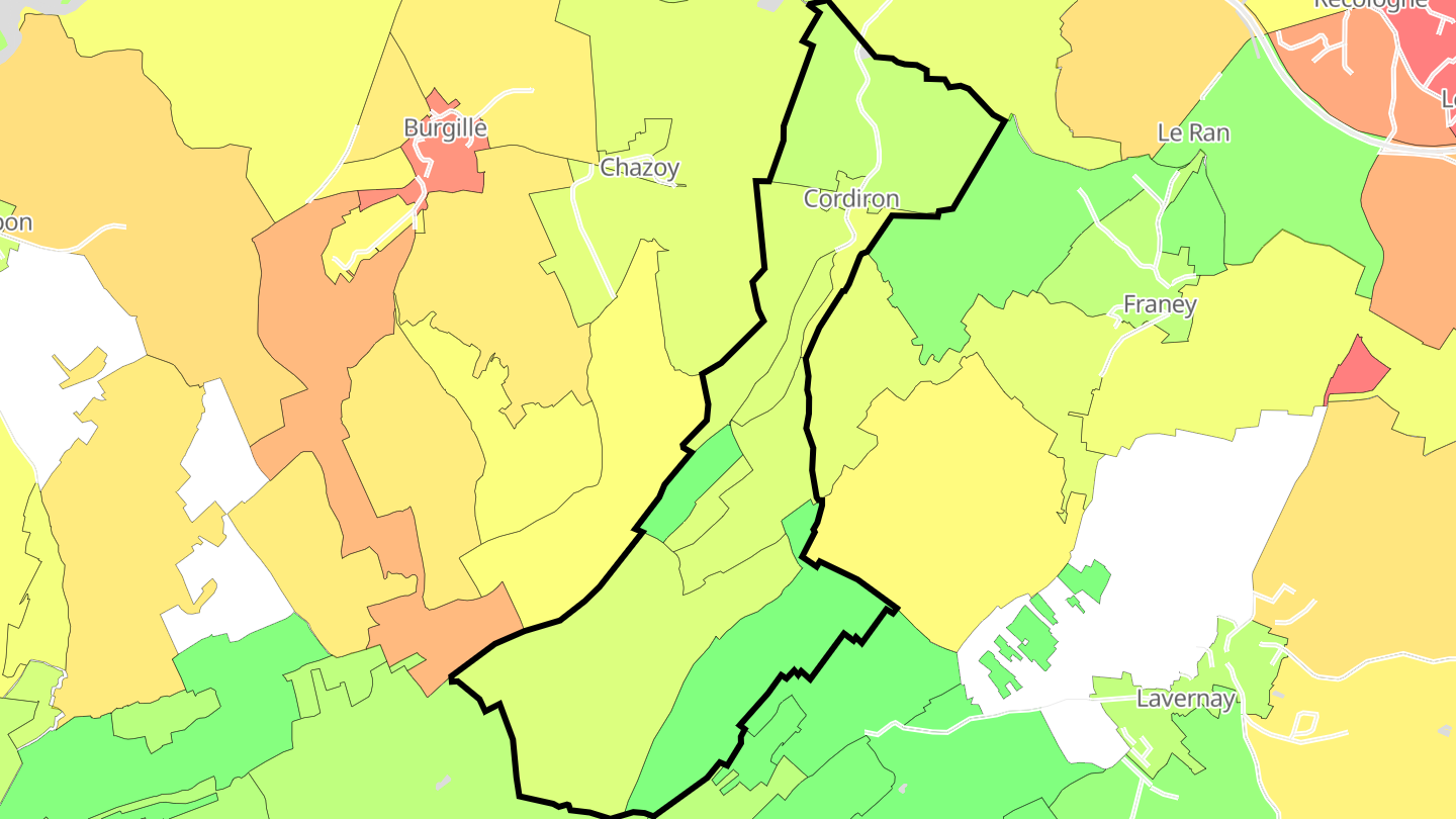 Carte des prix de l'immobilier Cordiron