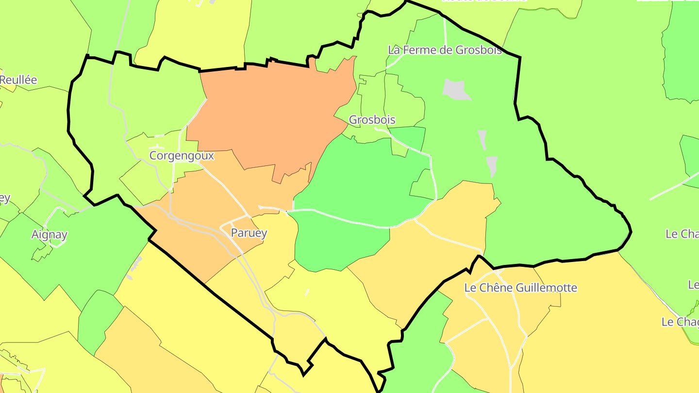 Carte des prix de l'immobilier Corgengoux