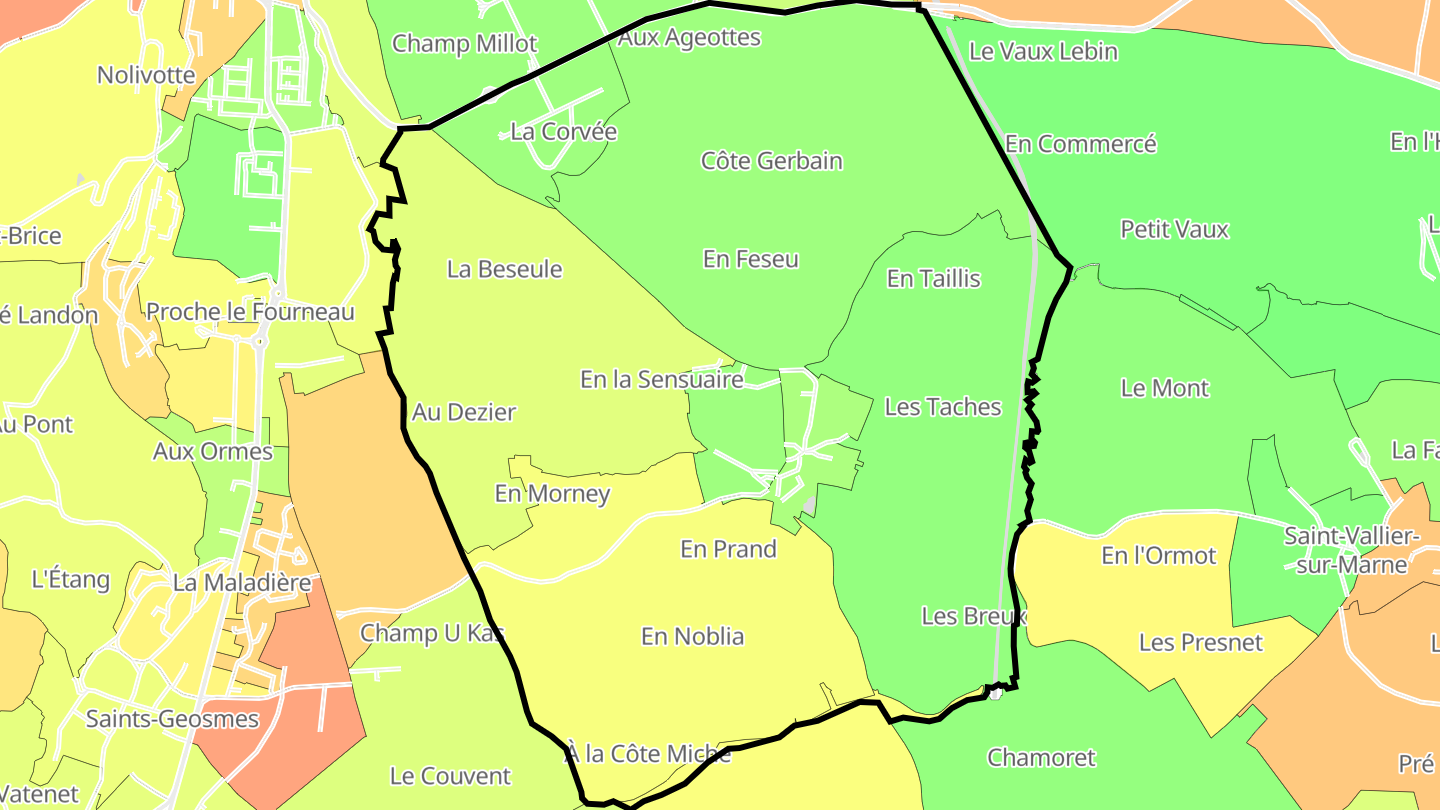Carte des prix de l'immobilier Corlée