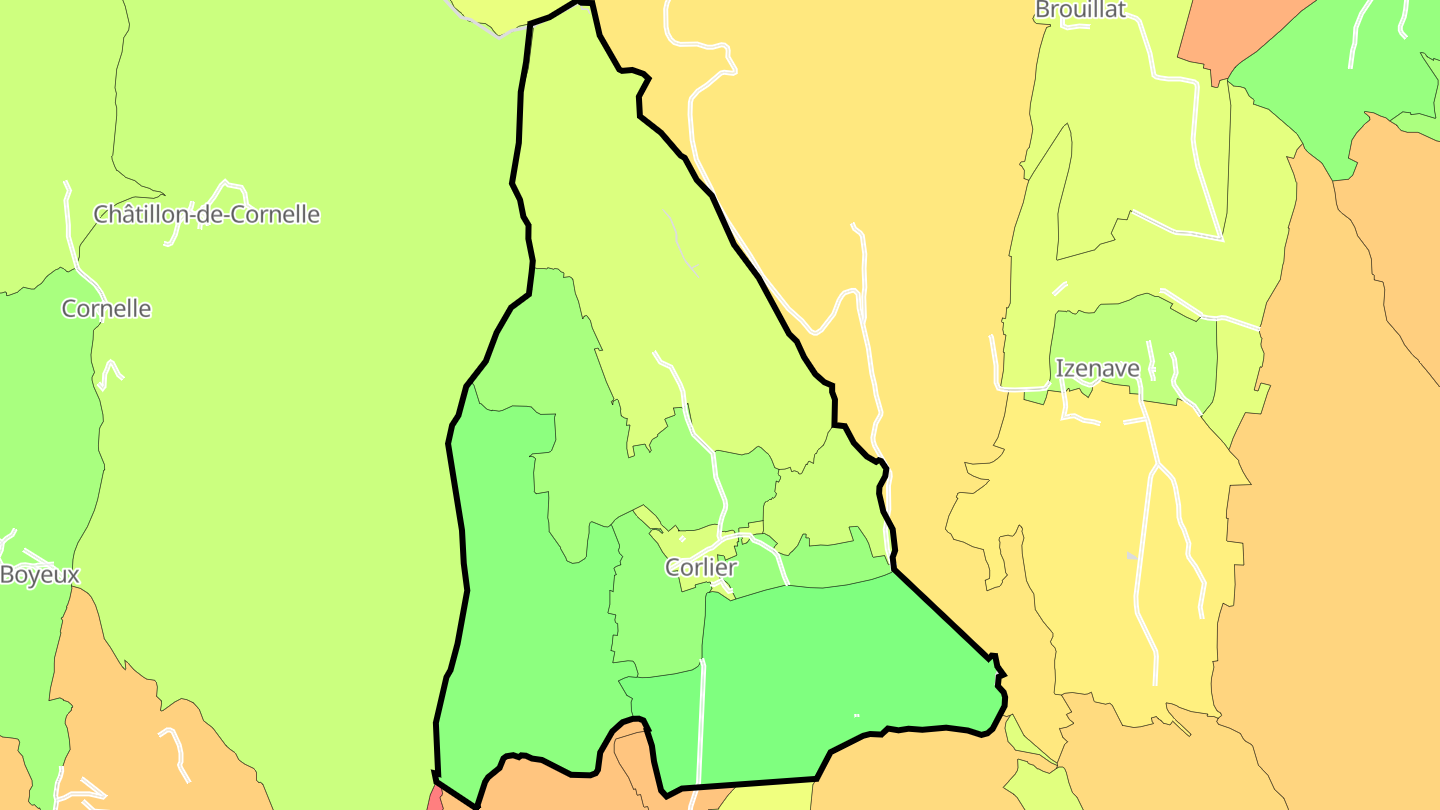 Carte des prix de l'immobilier Corlier