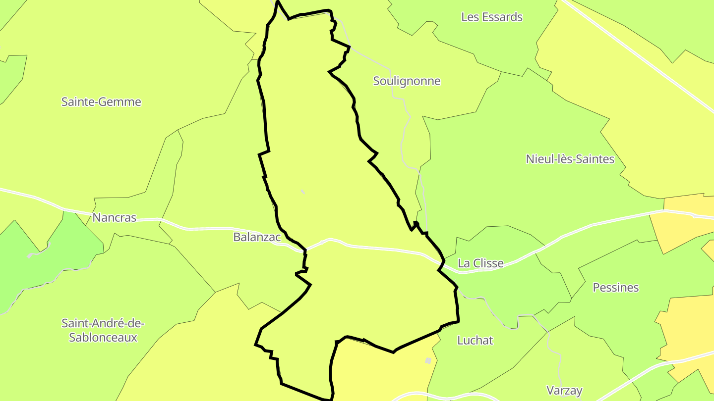 Carte des prix de l'immobilier Corme-Royal