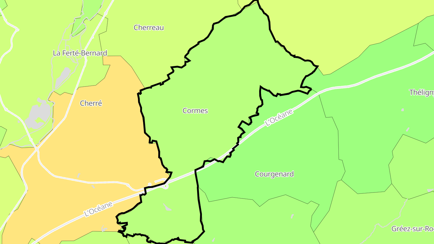 Carte des prix de l'immobilier Cormes