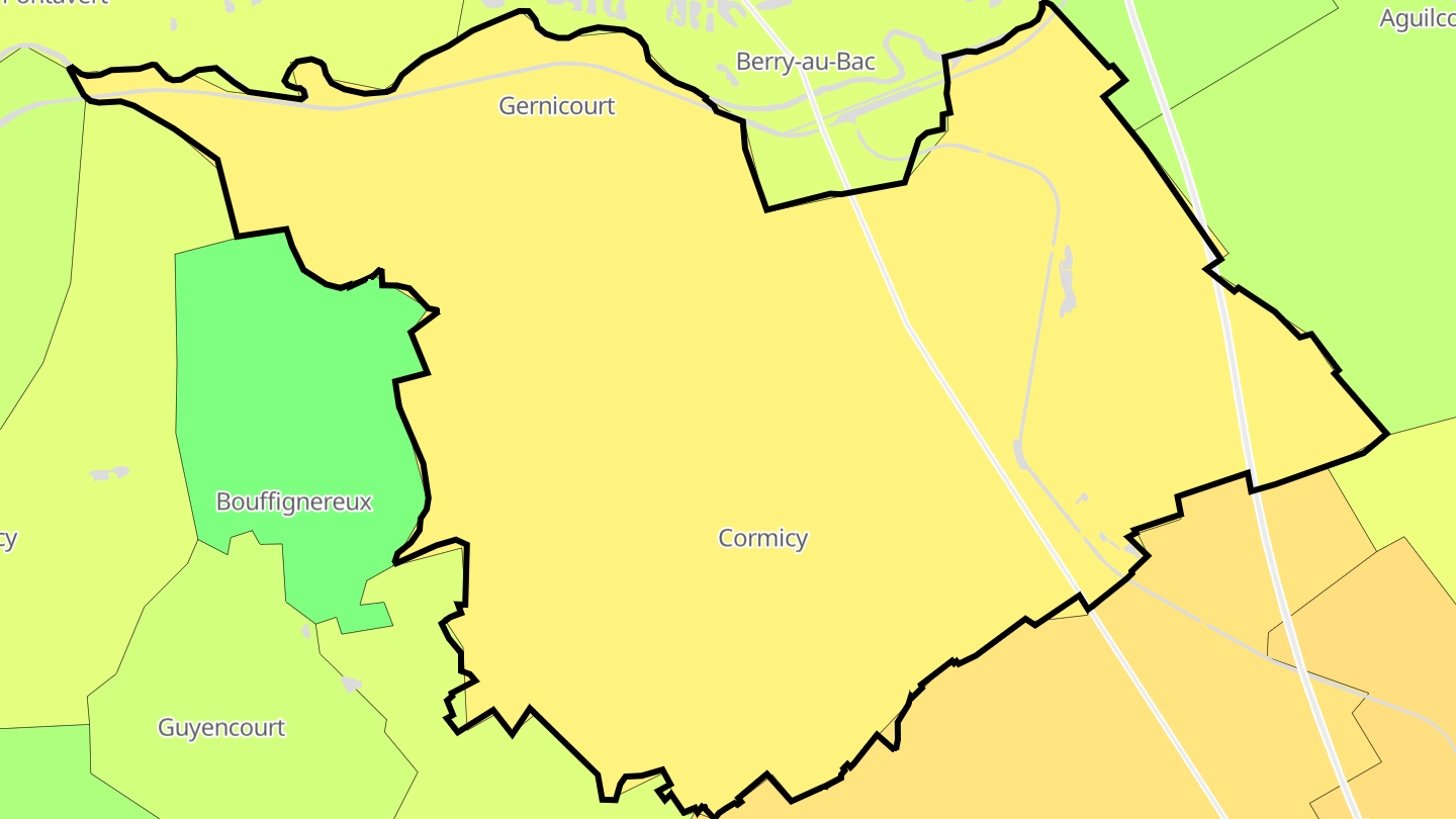 Carte des prix de l'immobilier Cormicy