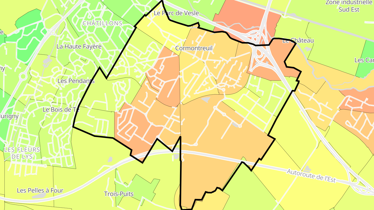 Carte des prix de l'immobilier Cormontreuil