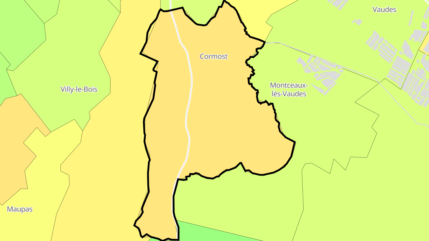 Carte des prix de l'immobilier Cormost