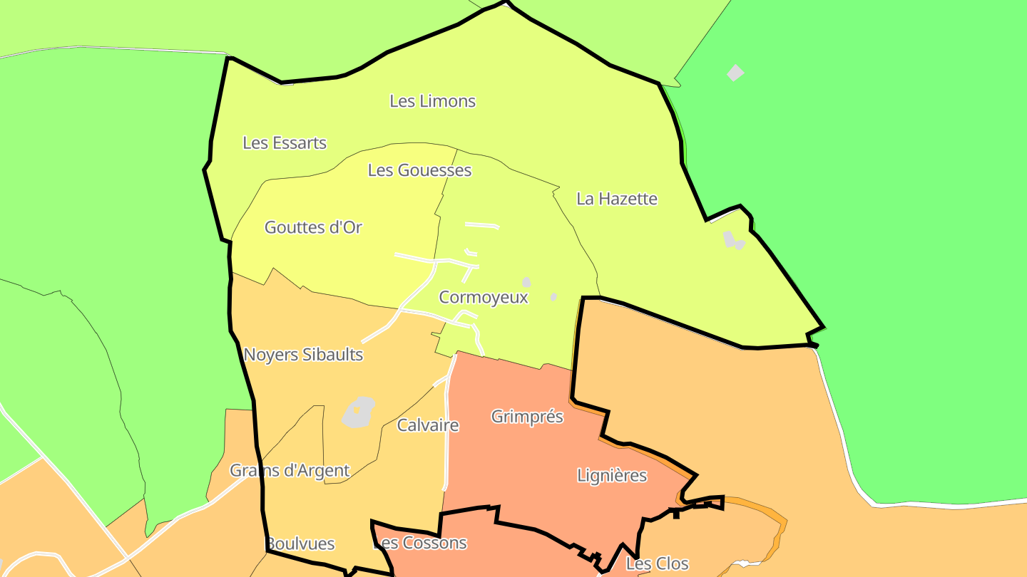 Carte des prix de l'immobilier Cormoyeux