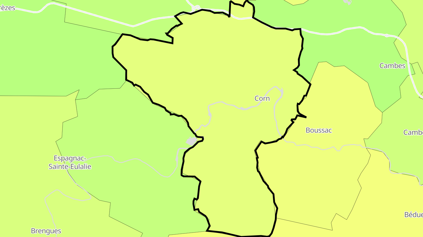 Carte des prix de l'immobilier Corn
