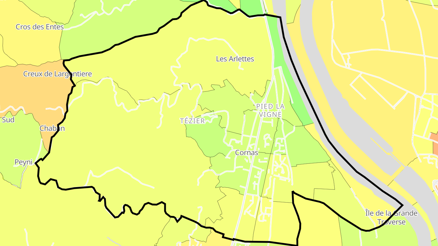 Carte des prix de l'immobilier Cornas
