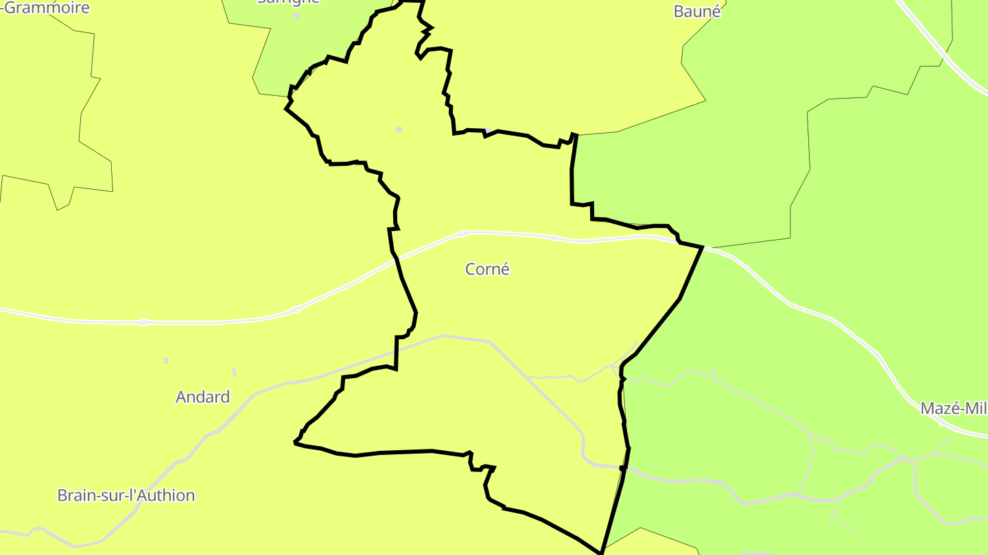 Carte des prix de l'immobilier Corné