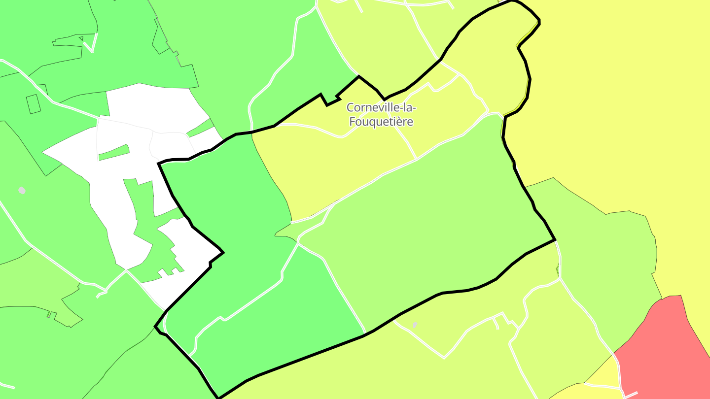 Carte des prix de l'immobilier Corneville-la-Fouquetière