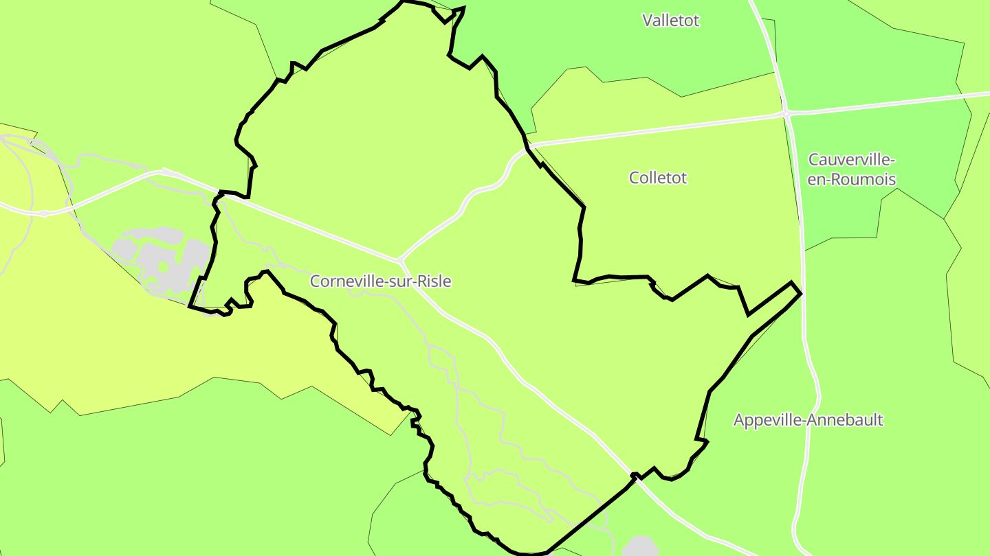 Carte des prix de l'immobilier Corneville-sur-Risle