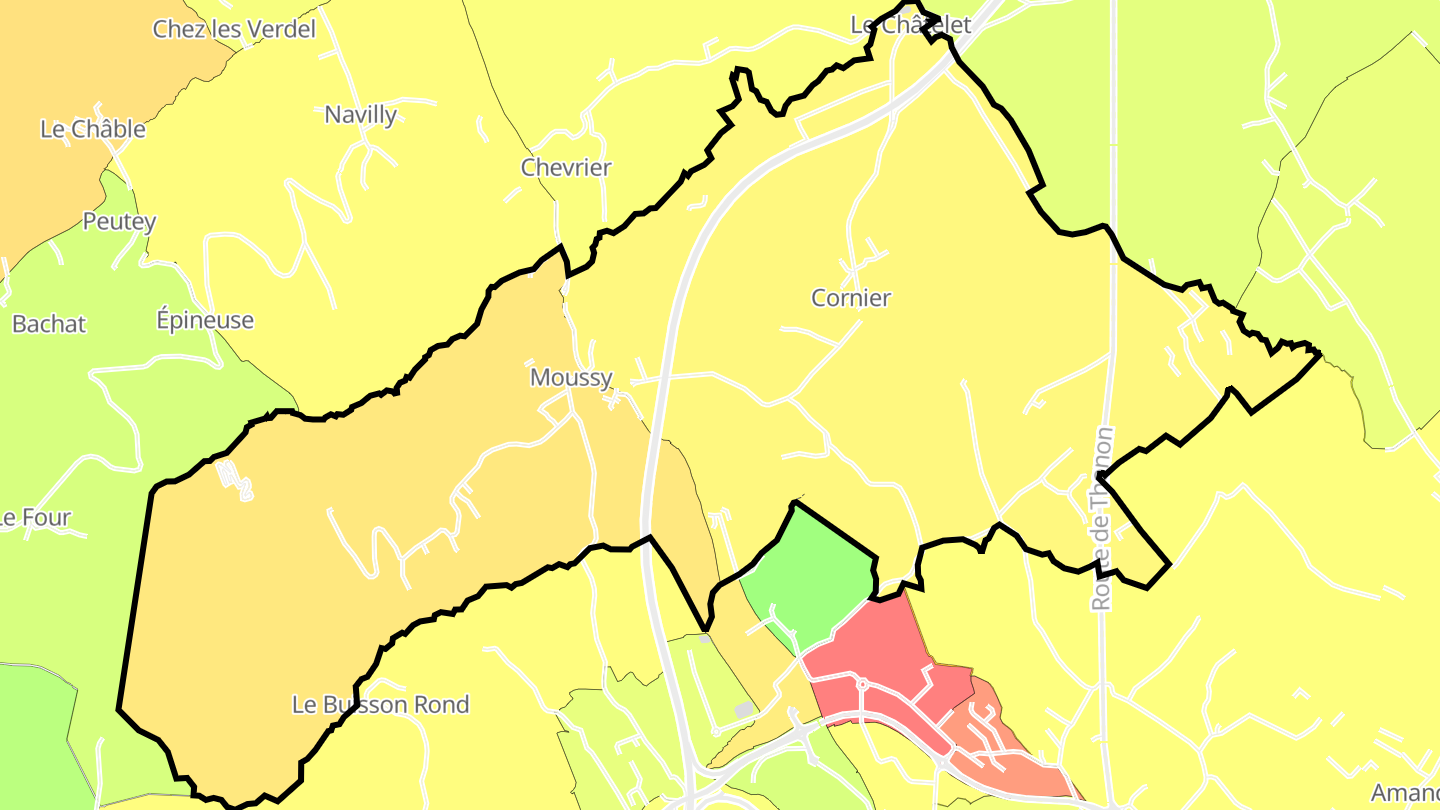 Carte des prix de l'immobilier Cornier