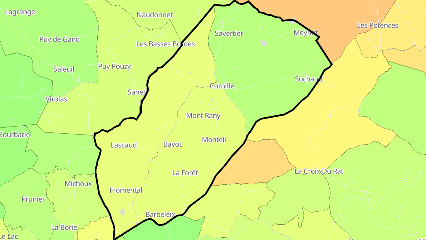Carte des prix de l'immobilier Cornille