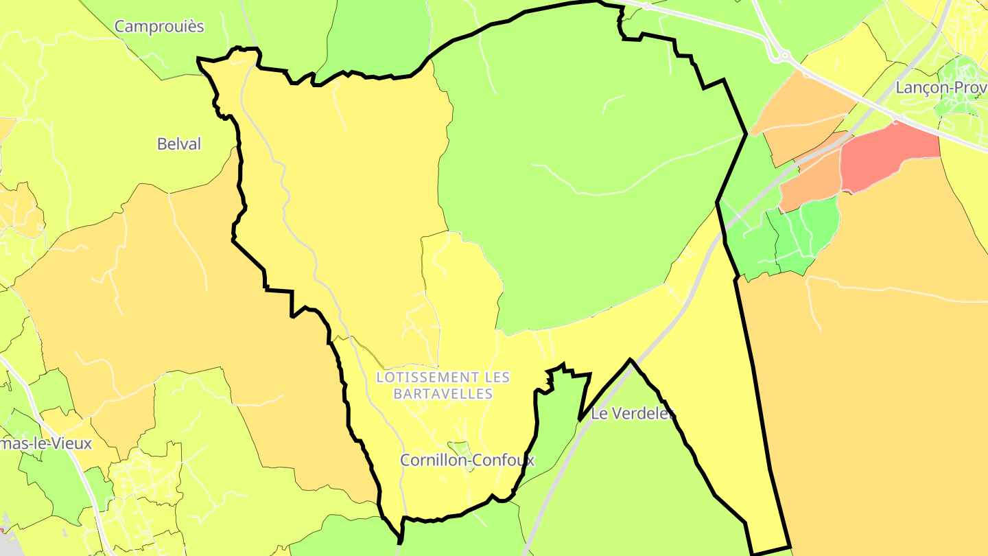 Carte des prix de l'immobilier Cornillon-Confoux