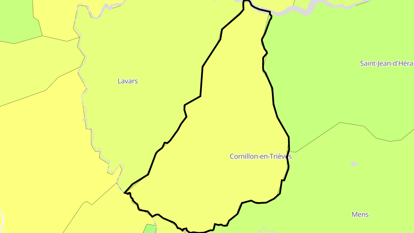 Carte des prix de l'immobilier Cornillon-en-Trièves