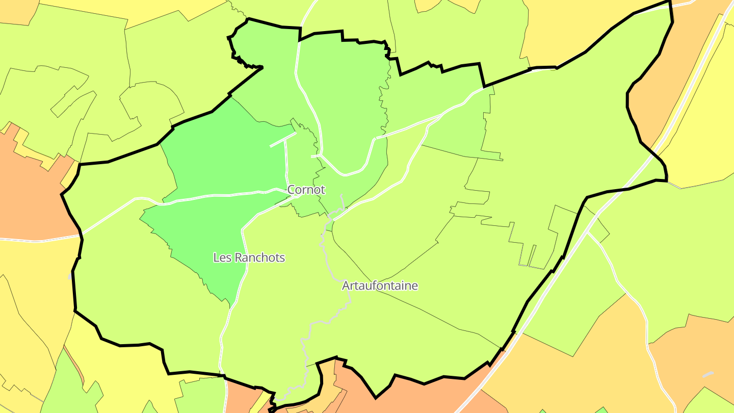 Carte des prix de l'immobilier Cornot