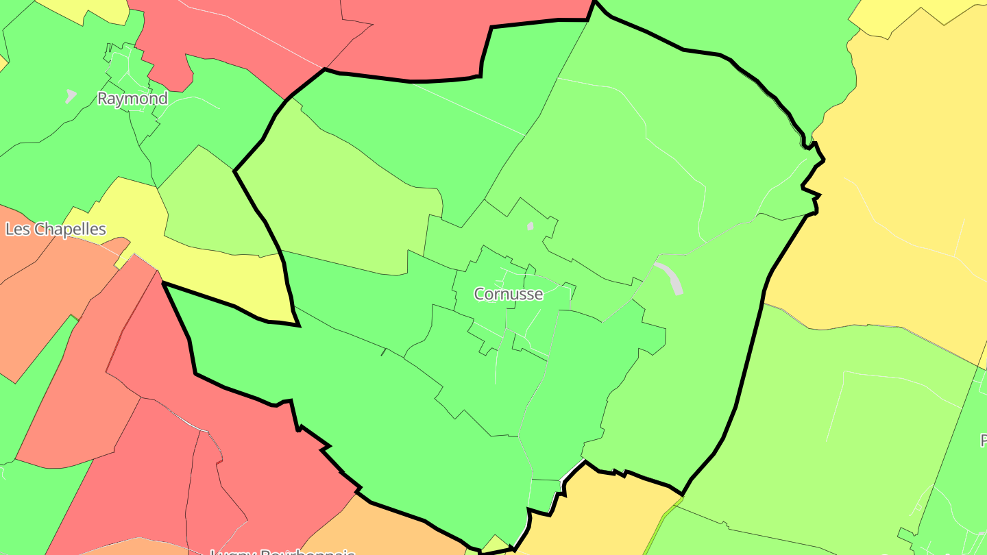 Carte des prix de l'immobilier Cornusse