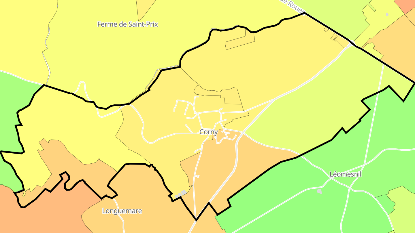 Carte des prix de l'immobilier Corny