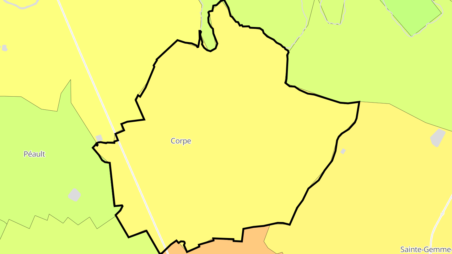 Carte des prix de l'immobilier Corpe