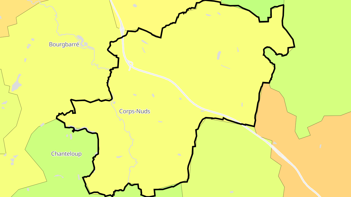 Carte des prix de l'immobilier Corps-Nuds