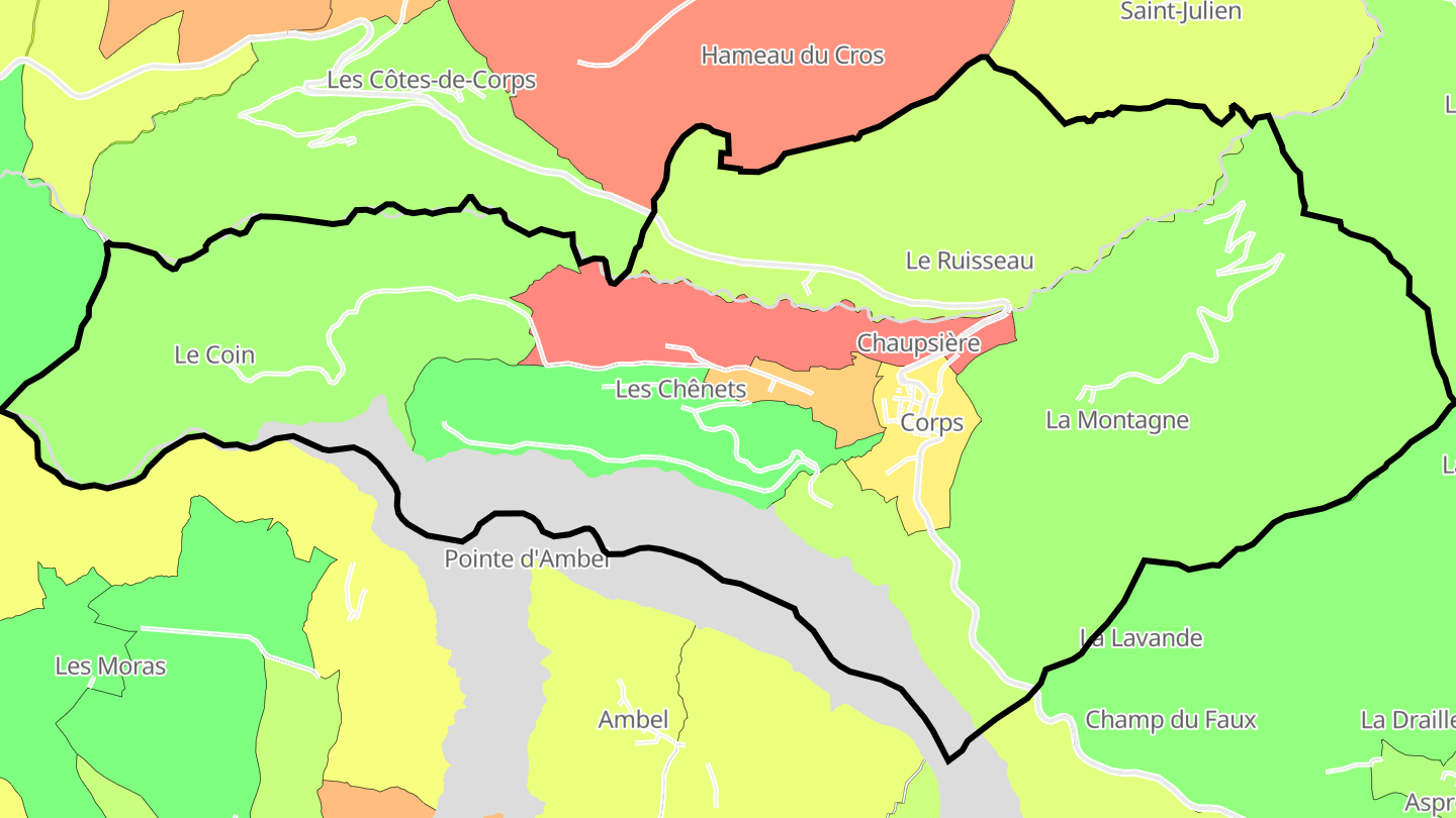 Carte des prix de l'immobilier Corps