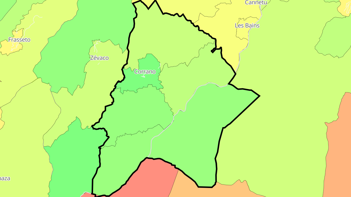 Carte des prix de l'immobilier Corrano