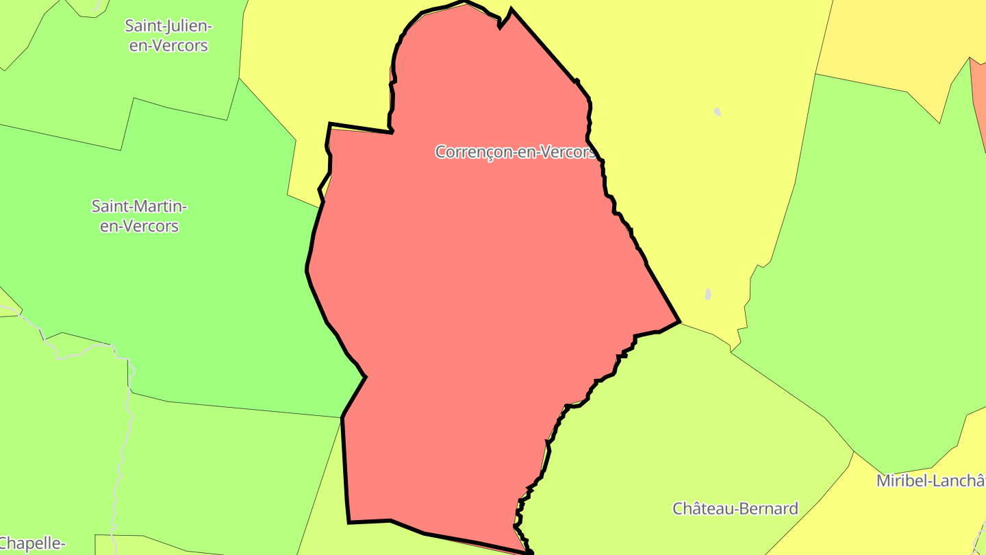 Carte des prix de l'immobilier Corrençon-en-Vercors