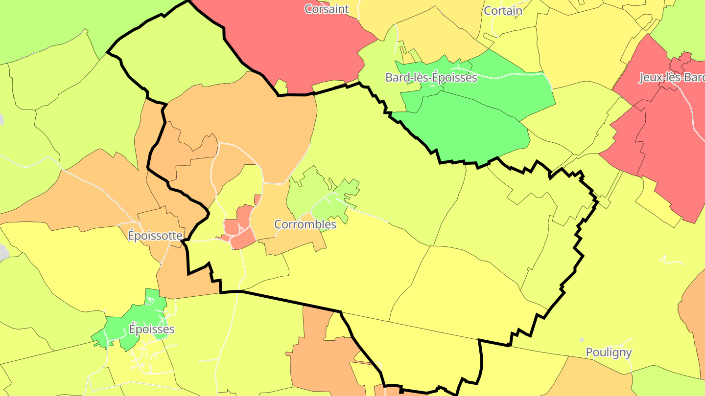 Carte des prix de l'immobilier Corrombles