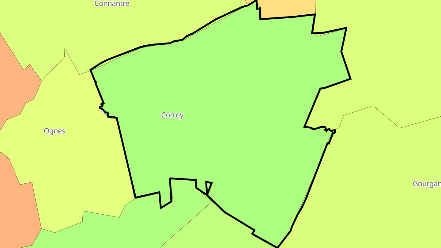 Carte des prix de l'immobilier Corroy
