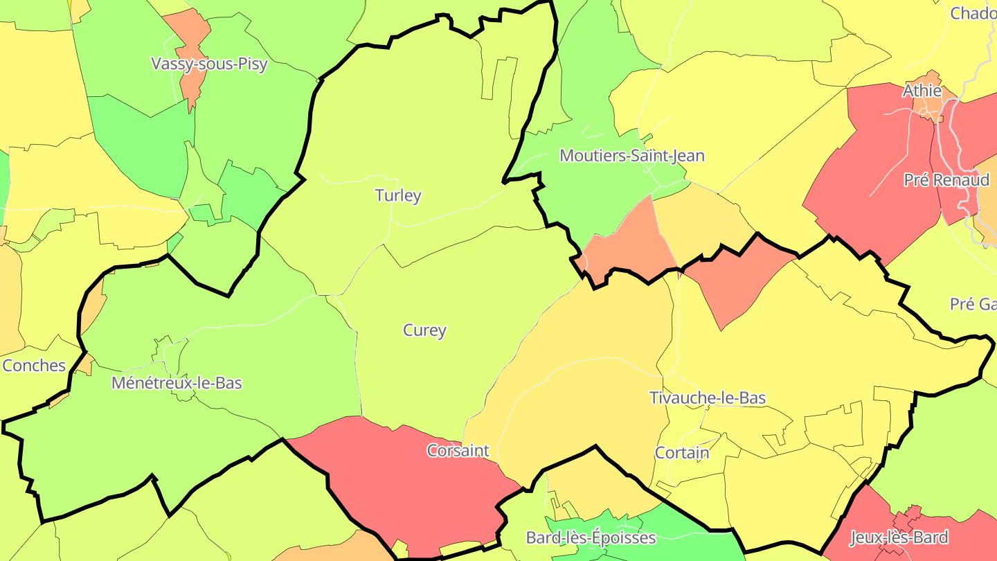 Carte des prix de l'immobilier Corsaint