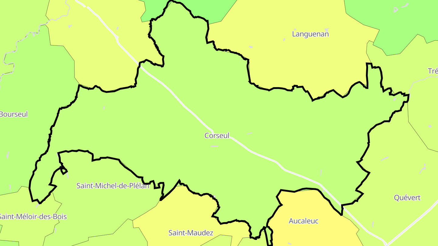 Carte des prix de l'immobilier Corseul