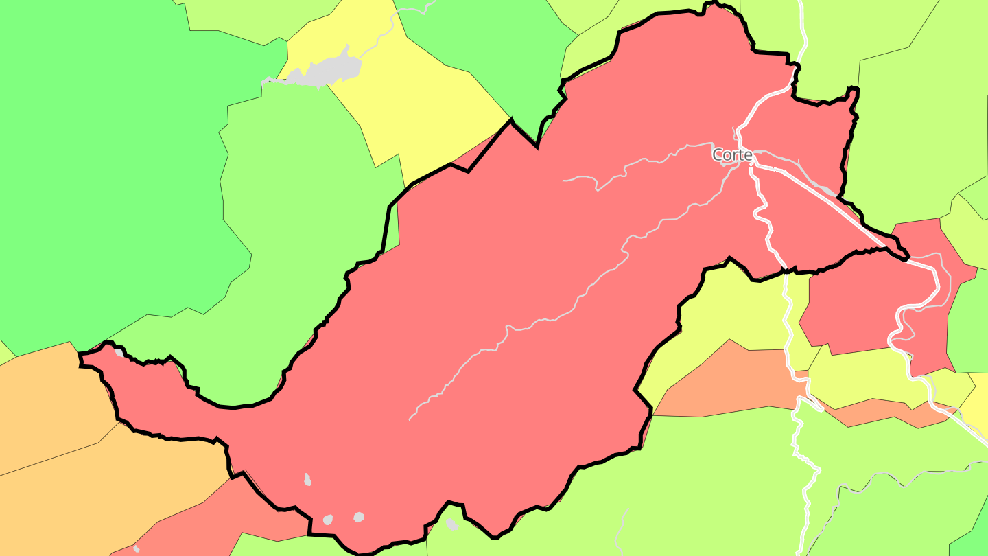 Carte des prix de l'immobilier Corte