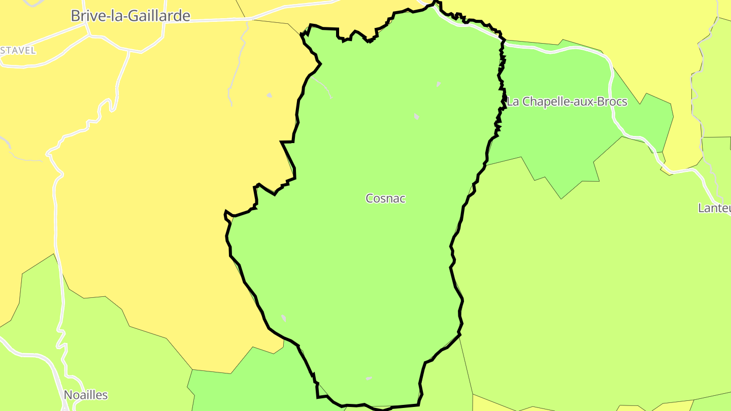 Carte des prix de l'immobilier Cosnac