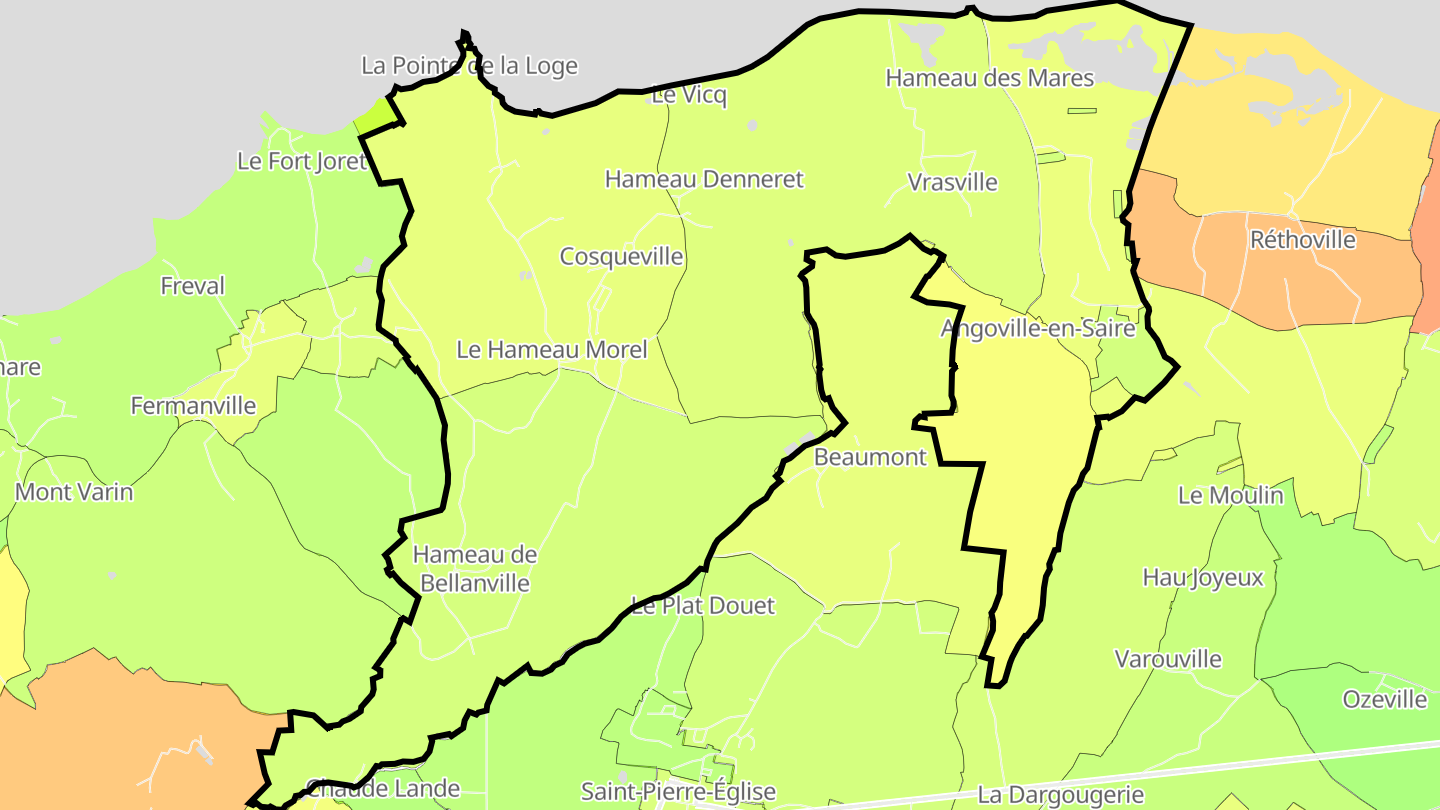 Carte des prix de l'immobilier Cosqueville