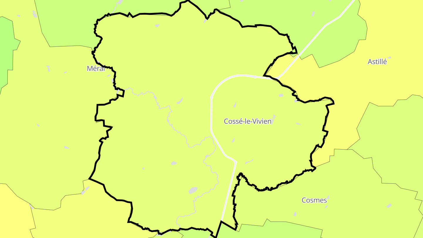 Carte des prix de l'immobilier Cossé-le-Vivien