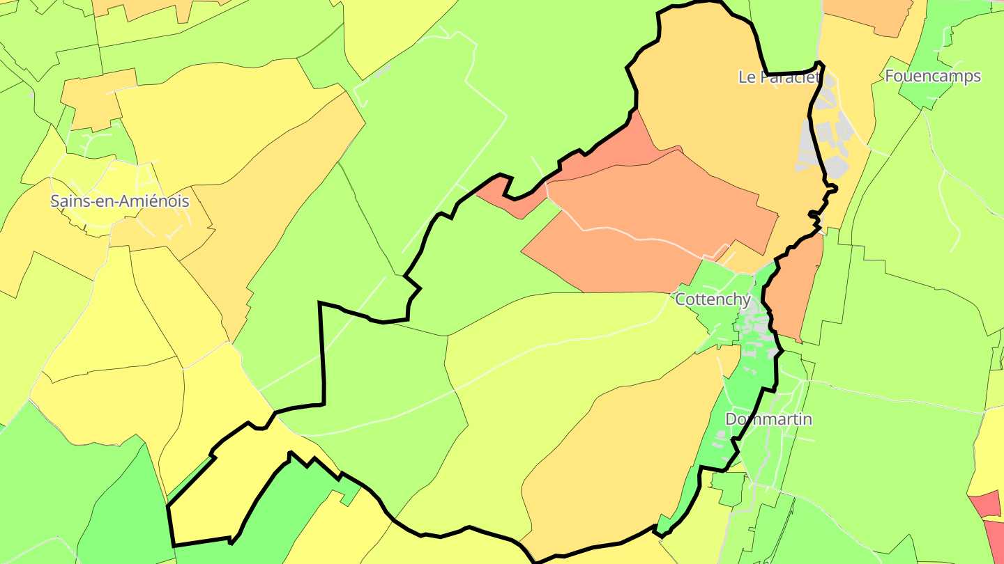 Carte des prix de l'immobilier Cottenchy